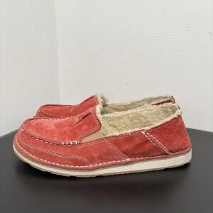 Ariat Fleece Cruiser Slip On Shoes Strawberry Red Suede Women's Size 7B Shoes